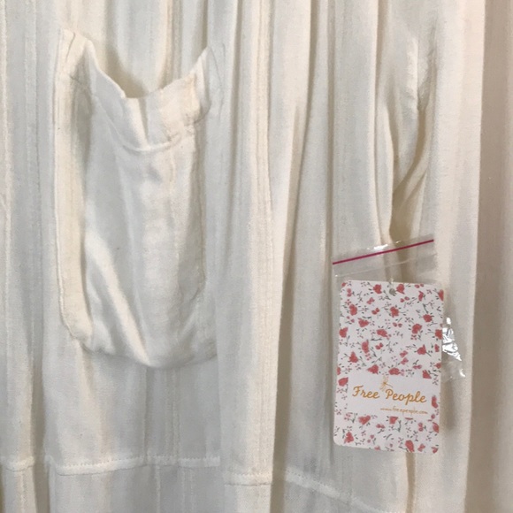 Free people over sized ivory long sleeve shirt - Picture 3 of 5